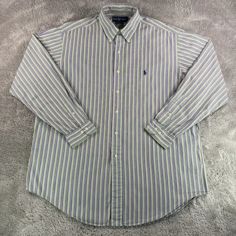 Ralph Lauren Shirt Mens 16.5 34/35 Classic Fit Multicolor Stripe Button Down
